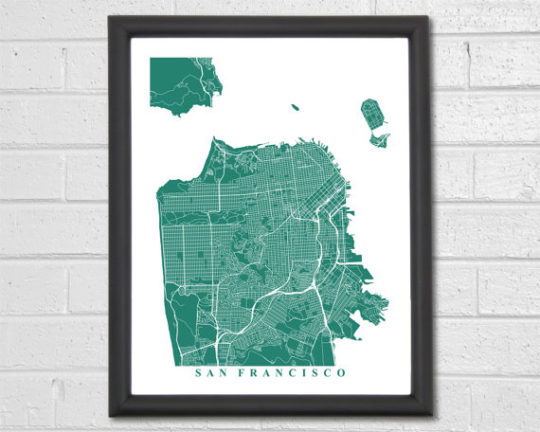 San Francisco map art print